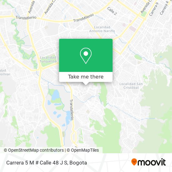 Mapa de Carrera 5 M # Calle 48 J S