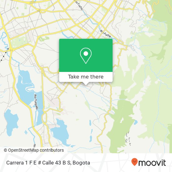 Mapa de Carrera 1 F E # Calle 43 B S
