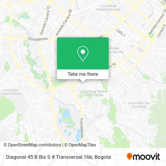 Mapa de Diagonal 45 B Bis S # Transversal 16b