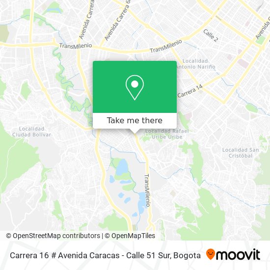 Carrera 16 # Avenida Caracas - Calle 51 Sur map