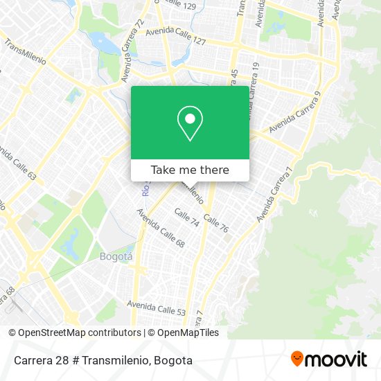 Carrera 28 # Transmilenio map