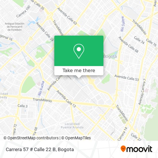 Mapa de Carrera 57 # Calle 22 B