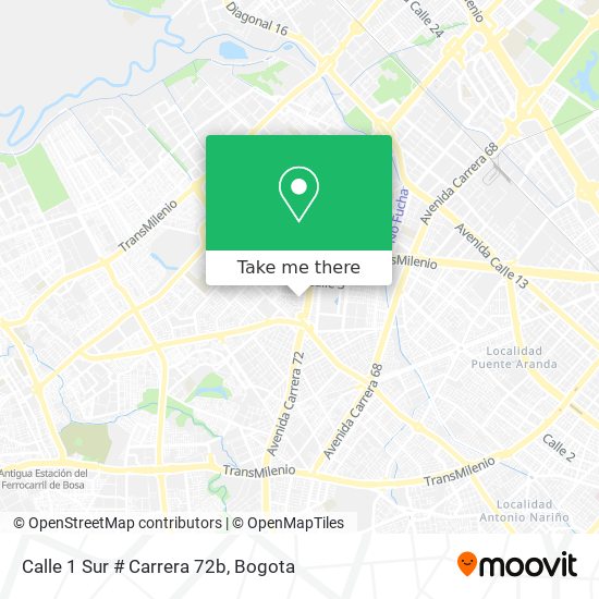 Calle 1 Sur # Carrera 72b map