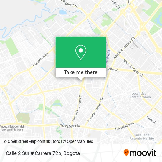 Calle 2 Sur # Carrera 72b map