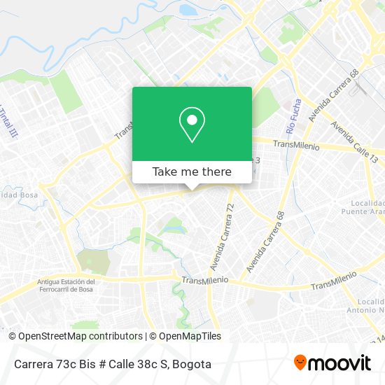 Mapa de Carrera 73c Bis # Calle 38c S