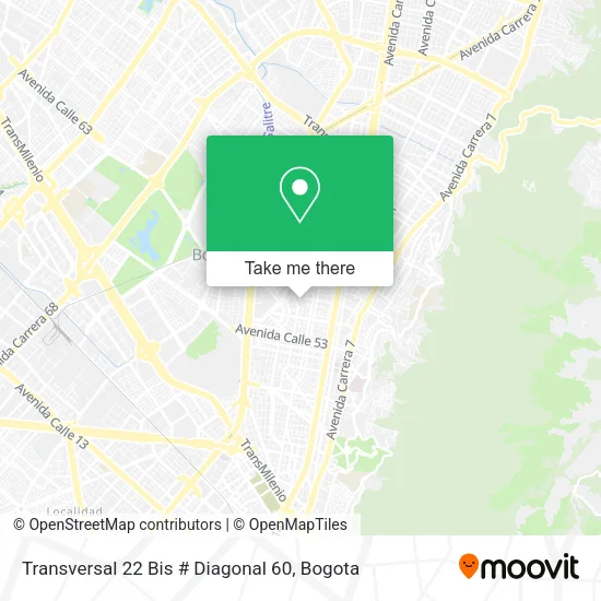 Mapa de Transversal 22 Bis # Diagonal 60