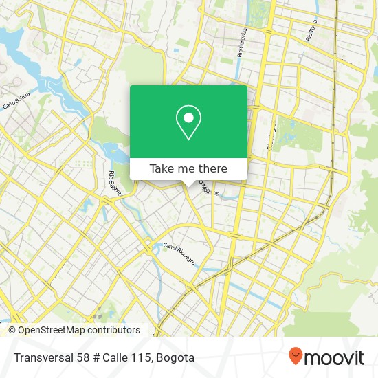 Transversal 58 # Calle 115 map