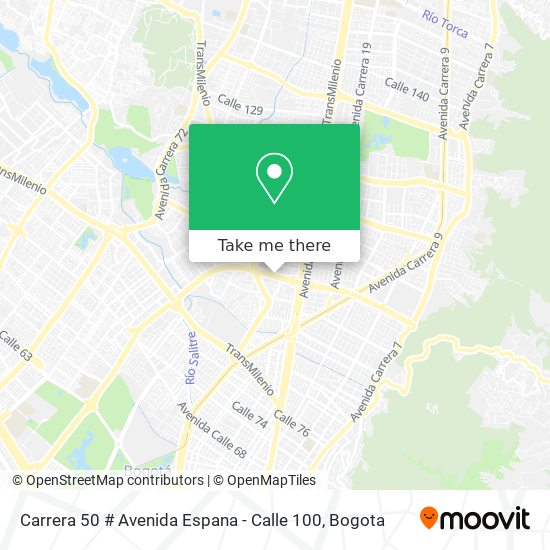 Carrera 50 # Avenida Espana - Calle 100 map