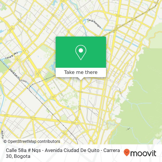 Calle 58a # Nqs - Avenida Ciudad De Quito - Carrera 30 map