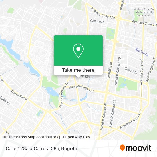 Calle 128a # Carrera 58a map