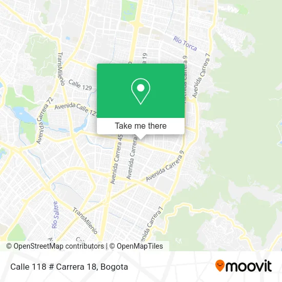 Mapa de Calle 118 # Carrera 18
