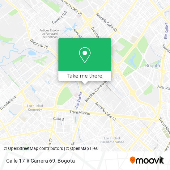 Mapa de Calle 17 # Carrera 69
