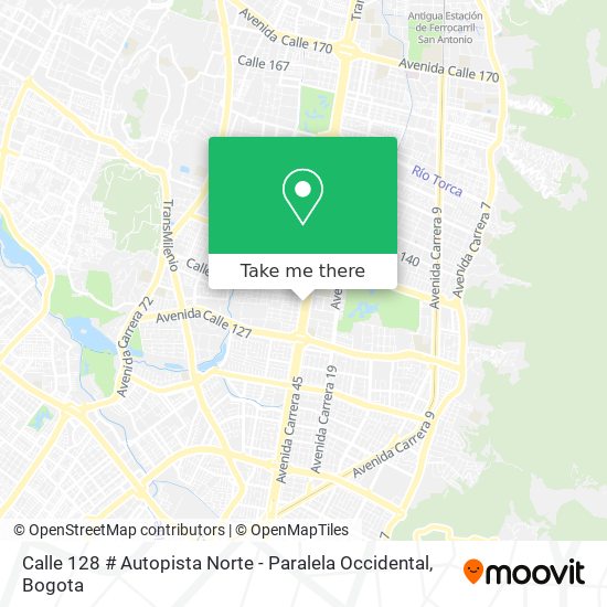 Calle 128 # Autopista Norte - Paralela Occidental map