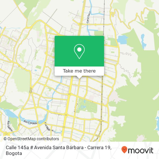 Calle 145a # Avenida Santa Bárbara - Carrera 19 map