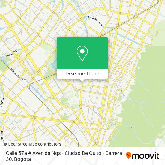 Calle 57a # Avenida Nqs - Ciudad De Quito - Carrera 30 map