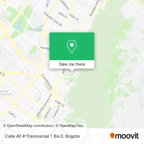 Mapa de Calle 40 # Transversal 1 Bis E