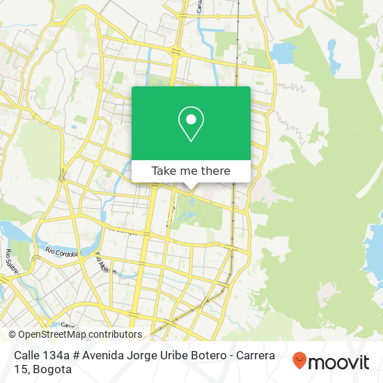 Mapa de Calle 134a # Avenida Jorge Uribe Botero - Carrera 15