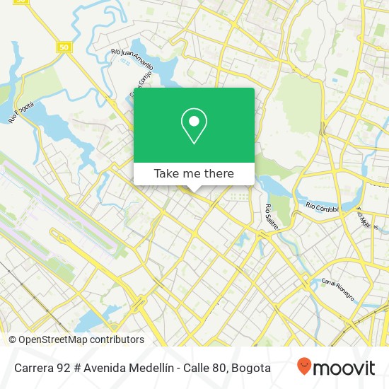 Carrera 92 # Avenida Medellín - Calle 80 map