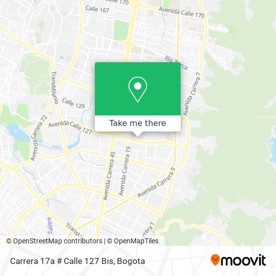 Mapa de Carrera 17a # Calle 127 Bis