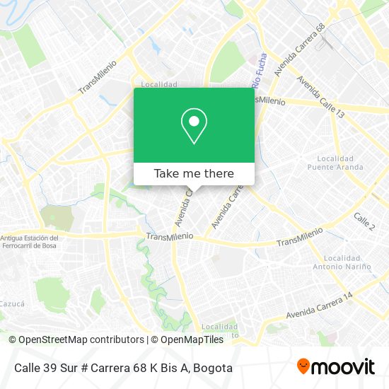 Calle 39 Sur # Carrera 68 K Bis A map