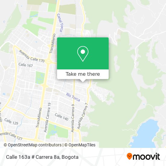 Mapa de Calle 163a # Carrera 8a