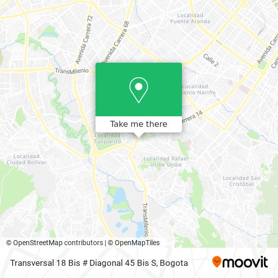 Mapa de Transversal 18 Bis # Diagonal 45 Bis S
