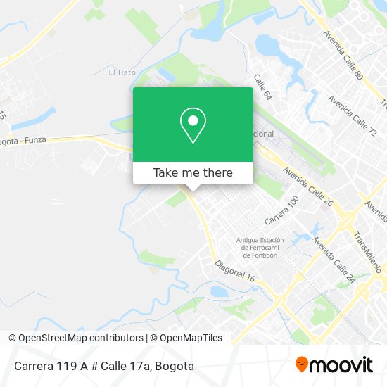 Mapa de Carrera 119 A # Calle 17a