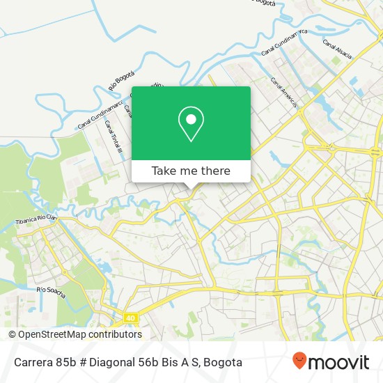 Mapa de Carrera 85b # Diagonal 56b Bis A S
