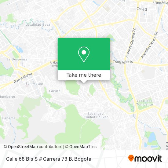 Mapa de Calle 68 Bis S # Carrera 73 B