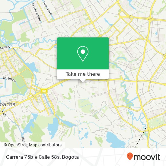 Mapa de Carrera 75b # Calle 58s