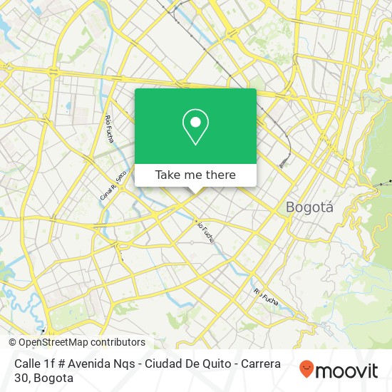 Mapa de Calle 1f # Avenida Nqs - Ciudad De Quito - Carrera 30