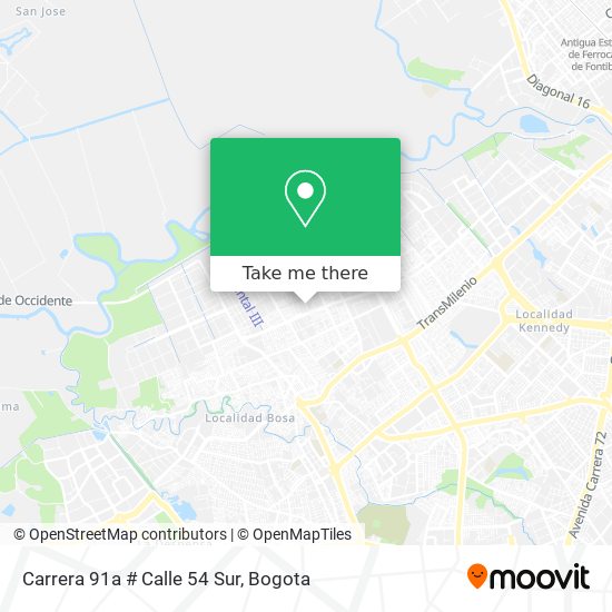 Carrera 91a # Calle 54 Sur map