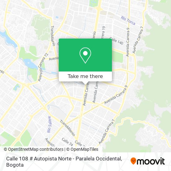 Calle 108 # Autopista Norte - Paralela Occidental map