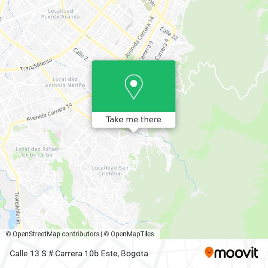 Mapa de Calle 13 S # Carrera 10b Este
