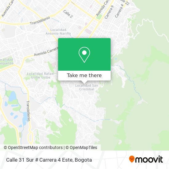 Calle 31 Sur # Carrera 4 Este map