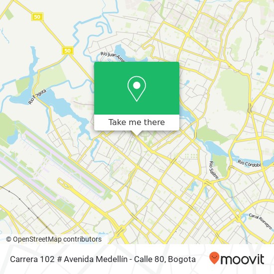 Carrera 102 # Avenida Medellín - Calle 80 map