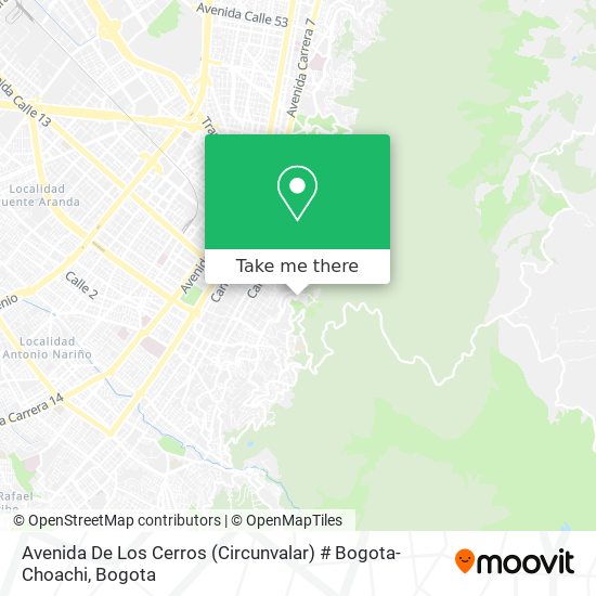 Avenida De Los Cerros (Circunvalar) # Bogota-Choachi map