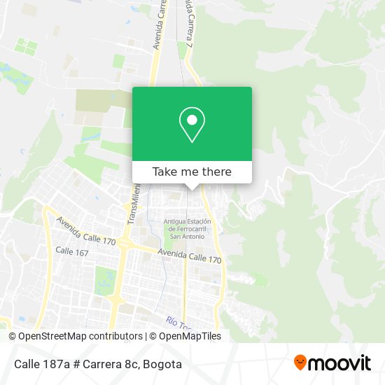 Mapa de Calle 187a # Carrera 8c