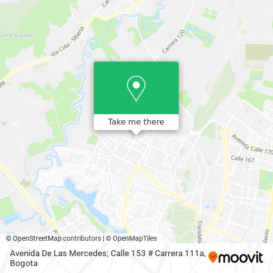 Avenida De Las Mercedes; Calle 153 # Carrera 111a map