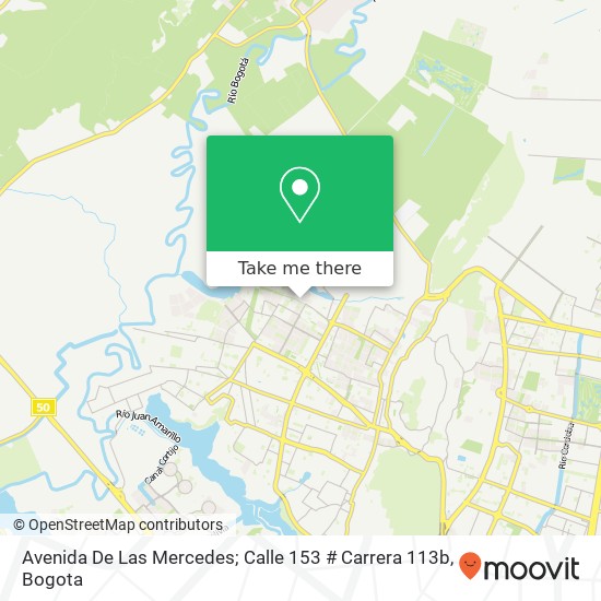 Avenida De Las Mercedes; Calle 153 # Carrera 113b map