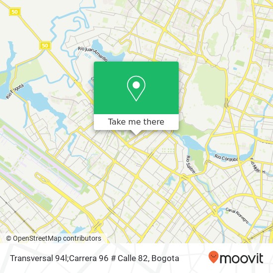 Mapa de Transversal 94l;Carrera 96 # Calle 82