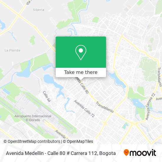 Avenida Medellín - Calle 80 # Carrera 112 map