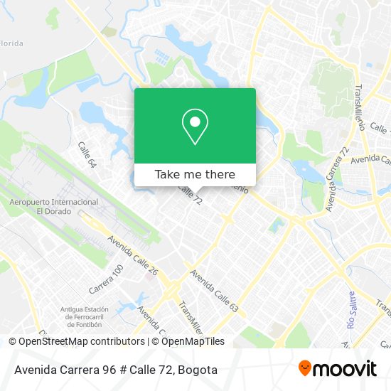 Mapa de Avenida Carrera 96 # Calle 72