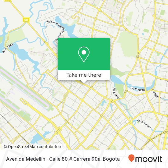 Mapa de Avenida Medellín - Calle 80 # Carrera 90a