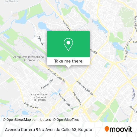 Mapa de Avenida Carrera 96 # Avenida Calle 63