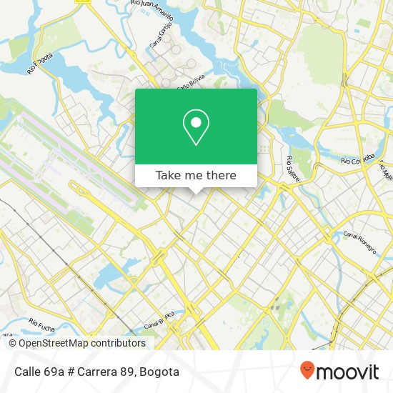 Mapa de Calle 69a # Carrera 89