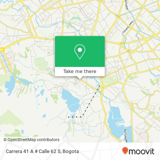 Mapa de Carrera 41 A # Calle 62 S