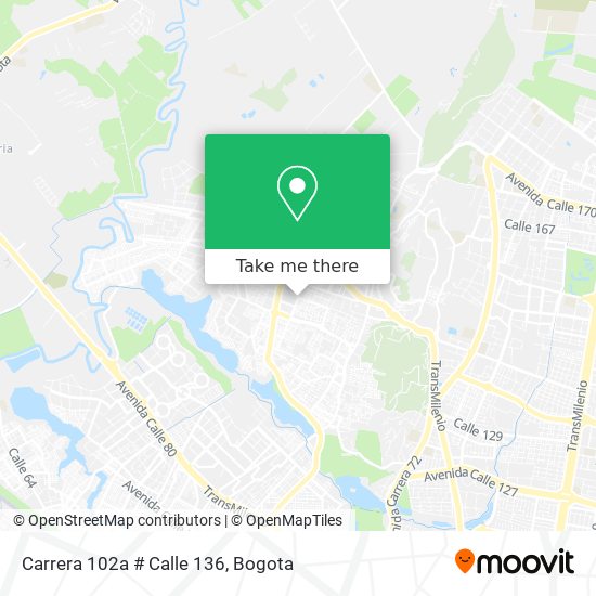 Carrera 102a # Calle 136 map