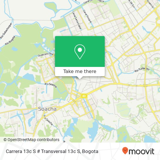 Mapa de Carrera 13c S # Transversal 13c S