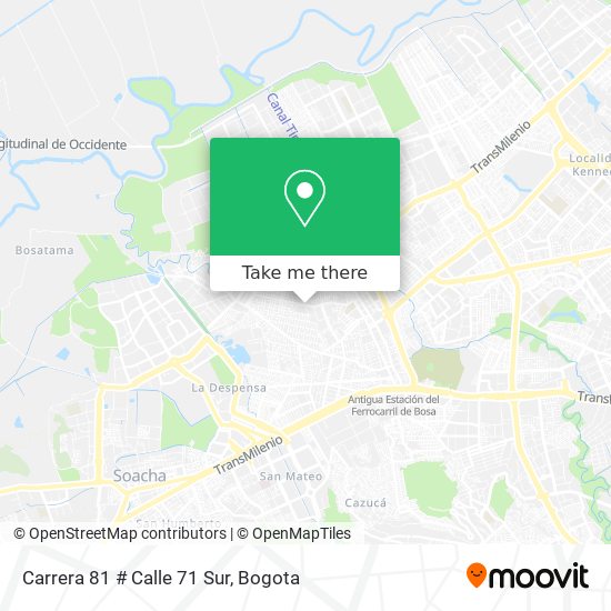 How to get to Carrera 81 # Calle 71 Sur in Bosa by SITP?